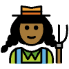 Woman Farmer Medium Dark Skin Tone Element from OpenMoji Emoji Set