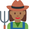 Woman Farmer Medium Dark Skin Tone Element from Twemoji Emoji Set