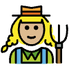 Woman Farmer Medium Light Skin Tone Element from OpenMoji Emoji Set
