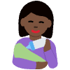 Woman Feeding Baby Dark Skin Tone Element from Twemoji Emoji Set