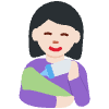 Woman Feeding Baby Light Skin Tone Element from Twemoji Emoji Set