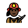 Woman Firefighter Dark Skin Tone Element from OpenMoji Emoji Set