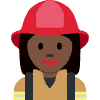 Woman Firefighter Dark Skin Tone Element from Twemoji Emoji Set