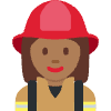 Woman Firefighter Medium Dark Skin Tone Element from Twemoji Emoji Set