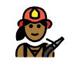 Woman Firefighter Medium Dark Skin Tone Element from OpenMoji Emoji Set