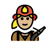 Woman Firefighter Medium Light Skin Tone Element from OpenMoji Emoji Set