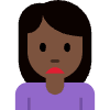 Woman Frowning Dark Skin Tone Element from Twemoji Emoji Set
