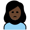 Woman Frowning Dark Skin Tone Element from OpenMoji Emoji Set