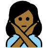 Woman Gesturing No Medium Dark Skin Tone Element from OpenMoji Emoji Set