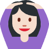 Woman Gesturing Ok Light Skin Tone Element from Twemoji Emoji Set