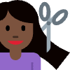 Woman Getting Haircut Dark Skin Tone Element from Twemoji Emoji Set
