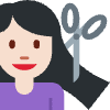 Woman Getting Haircut Light Skin Tone Element from Twemoji Emoji Set