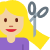 Woman Getting Haircut Medium Light Skin Tone Element from Twemoji Emoji Set