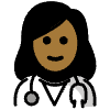 Woman Health Worker Medium Dark Skin Tone Element from OpenMoji Emoji Set