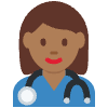 Woman Health Worker Medium Dark Skin Tone Element from Twemoji Emoji Set