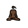 Woman In Lotus Position Dark Skin Tone Element from OpenMoji Emoji Set