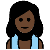 Woman In Steamy Room Dark Skin Tone Element from OpenMoji Emoji Set