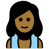 Woman In Steamy Room Medium Dark Skin Tone Element from OpenMoji Emoji Set