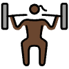 Woman Lifting Weights Dark Skin Tone Element from OpenMoji Emoji Set
