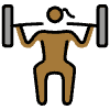 Woman Lifting Weights Medium Dark Skin Tone Element from OpenMoji Emoji Set