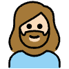 Woman Light Skin Tone Beard Element from OpenMoji Emoji Set