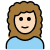 Woman Light Skin Tone Curly Hair Element from OpenMoji Emoji Set