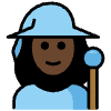 Woman Mage Dark Skin Tone Element from OpenMoji Emoji Set