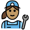 Woman Mechanic Medium Skin Tone Element from OpenMoji Emoji Set