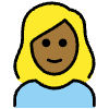 Woman Medium Dark Skin Tone Blond Hair Element from OpenMoji Emoji Set
