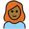 Woman Medium Dark Skin Tone Red Hair Element from OpenMoji Emoji Set