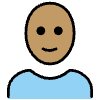 Woman Medium Skin Tone Bald Element from OpenMoji Emoji Set