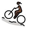 Woman Mountain Biking Dark Skin Tone Element from OpenMoji Emoji Set
