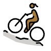 Woman Mountain Biking Medium Dark Skin Tone Element from OpenMoji Emoji Set