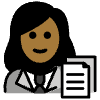 Woman Office Worker Medium Dark Skin Tone Element from OpenMoji Emoji Set