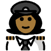 Woman Pilot Medium Dark Skin Tone Element from OpenMoji Emoji Set