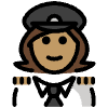 Woman Pilot Medium Skin Tone Element from OpenMoji Emoji Set