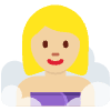 Woman In Steamy Room Medium Light Skin Tone Emoji from Twemoji Set | Free Download as SVG Vector and Transparent PNG | Streamline emojis