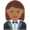 Woman In Tuxedo Medium Dark Skin Tone Element from Twemoji Emoji Set