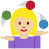 Woman Juggling Medium Light Skin Tone Element from Twemoji Emoji Set