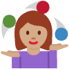 Woman Juggling Medium Skin Tone Element from Twemoji Emoji Set