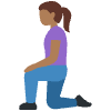 Woman Kneeling Medium Dark Skin Tone Element from Twemoji Emoji Set