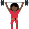 Woman Lifting Weights Dark Skin Tone Element from Twemoji Emoji Set