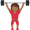 Woman Lifting Weights Medium Dark Skin Tone Element from Twemoji Emoji Set