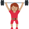 Woman Lifting Weights Medium Skin Tone Element from Twemoji Emoji Set