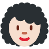 Woman Light Skin Tone Curly Hair Element from Twemoji Emoji Set