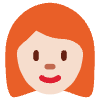 Woman Light Skin Tone Red Hair Element from Twemoji Emoji Set