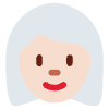 Woman Light Skin Tone White Hair Element from Twemoji Emoji Set