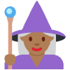 Woman Mage Medium Dark Skin Tone Element from Twemoji Emoji Set