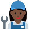 Woman Mechanic Dark Skin Tone Element from Twemoji Emoji Set