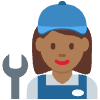 Woman Mechanic Medium Dark Skin Tone Element from Twemoji Emoji Set